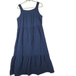 Wonderly Blue Maxi Dress 100% Cotton size XL